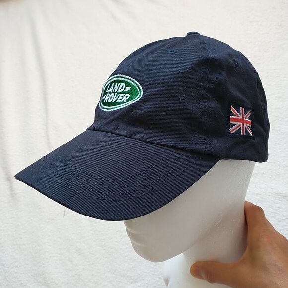 Land Rover Cap Hat OS Navy Blue Logo Embroidered Adjustable Metal Buckle England - Picture 1 of 8